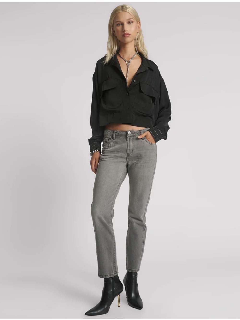 One Teaspoon Stixxx Grey Slim Straight Leg Jeans ❤️❤️